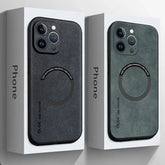 MagSafe Leather Shockproof Case for iPhone